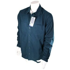 WOOLRICH Chamois Mens Small: Navy Blue 100% Soft Cotton Long Sleeve Shirt NWT